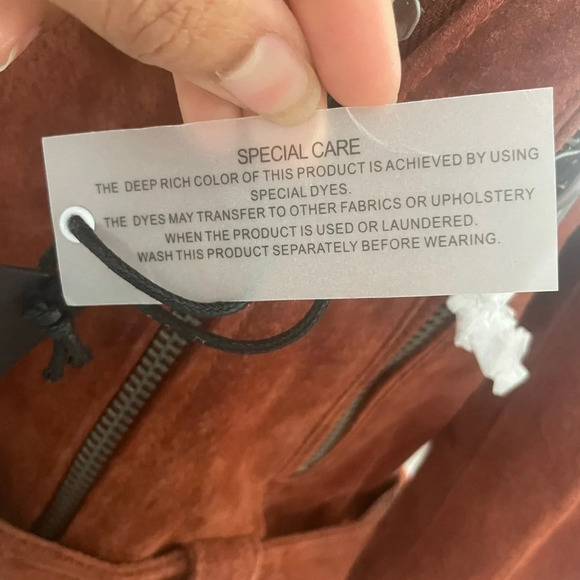 Blank NYC Suede Moto Jacket Rust Colored Size S NWT - Picture 8 of 9